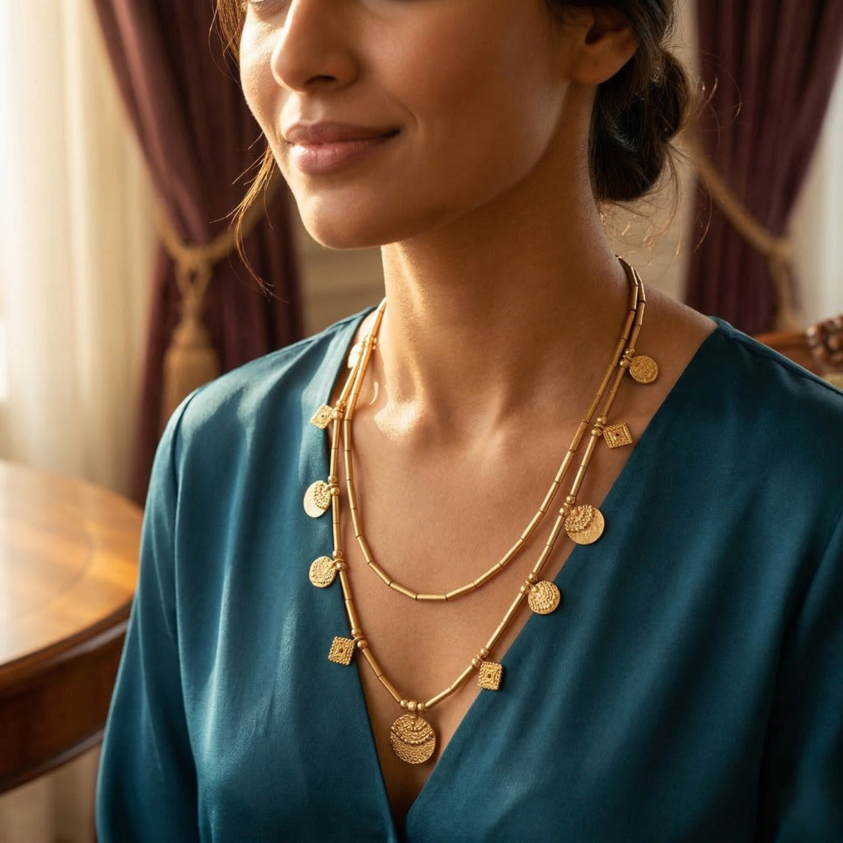 Seraphina brass necklace