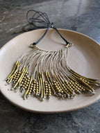 Bar necklace with jute thread