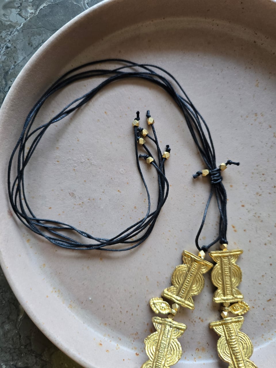 Amber Brass Choker