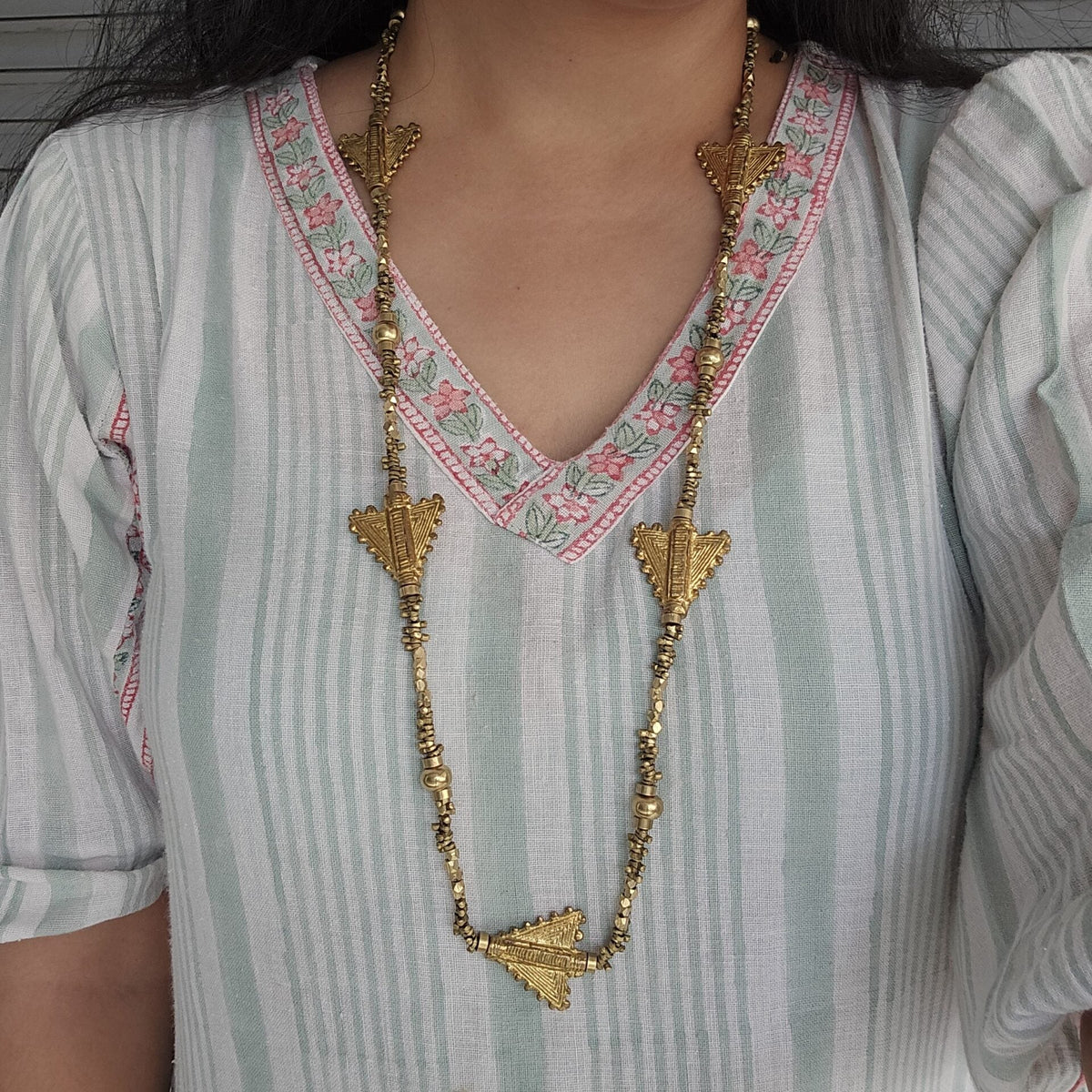 Lavinia Brass Beads Necklace