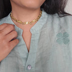 Ava thin brass choker