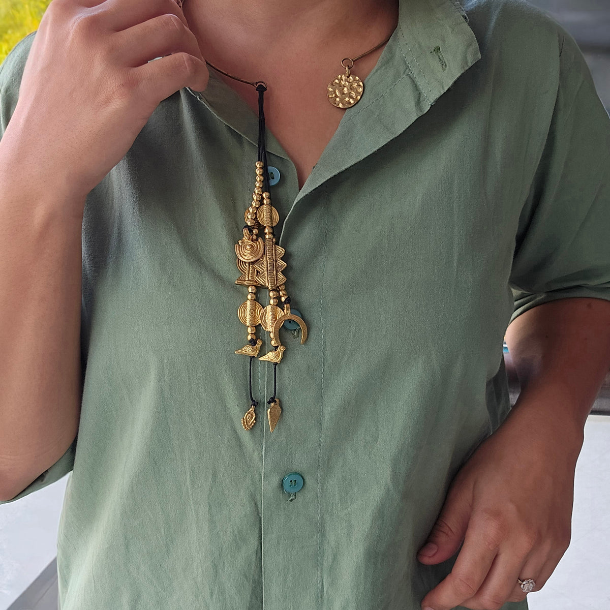 Hansli Necklace With Brass Charms