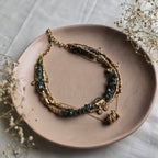 Green maize layered necklace
