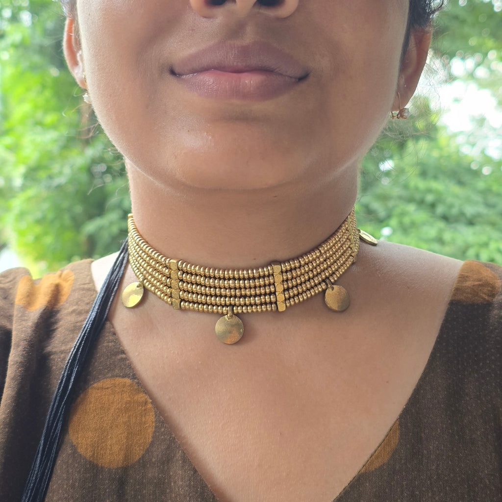 Medallions Brass Charm Choker