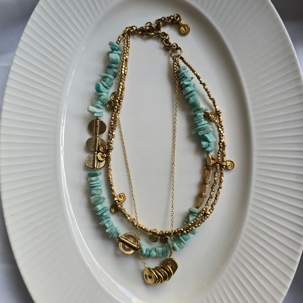 Aqua Green Layered necklace