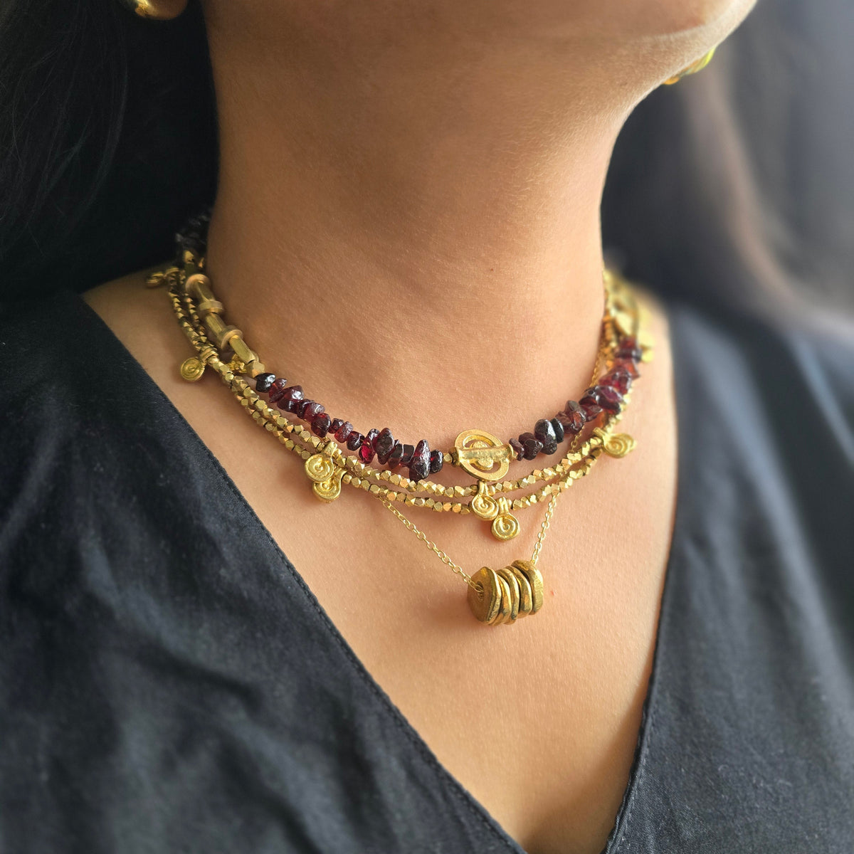 Garnet Layered necklace