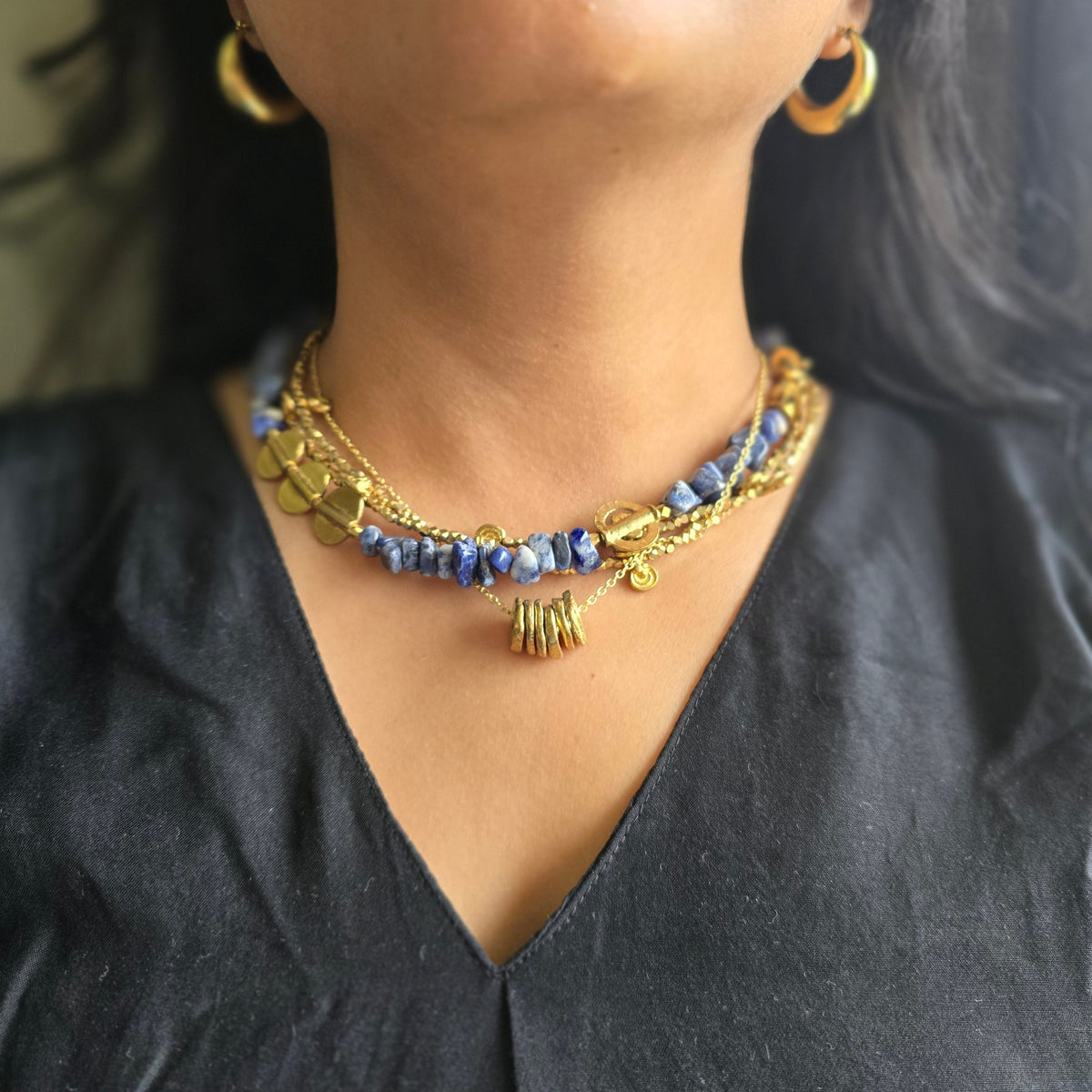 Lapis layered necklace