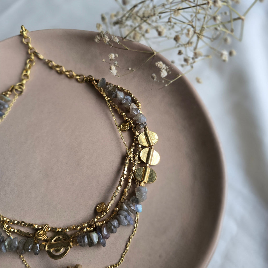 Labradorite layered necklace