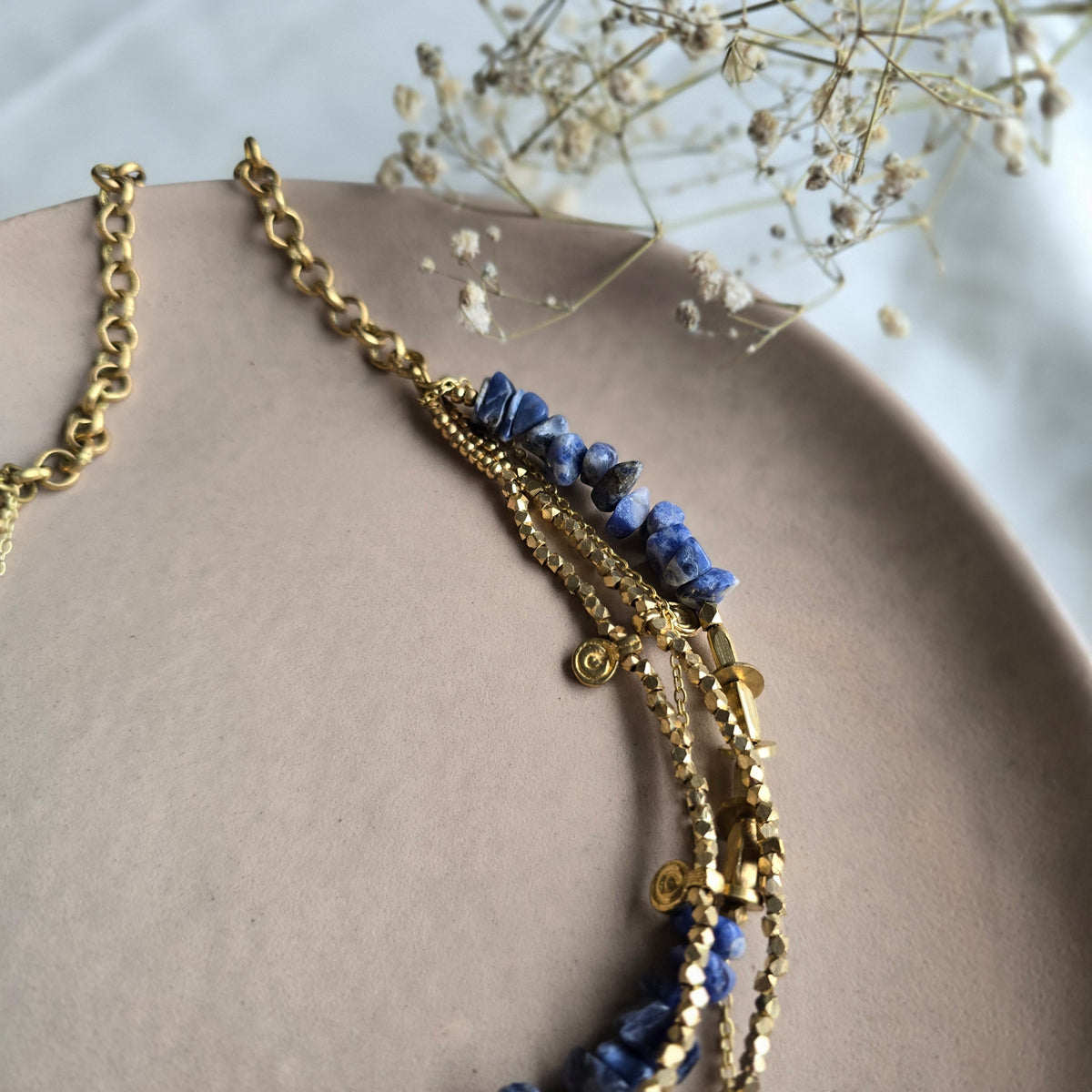 Lapis layered necklace