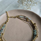 Green fluorite layered necklace