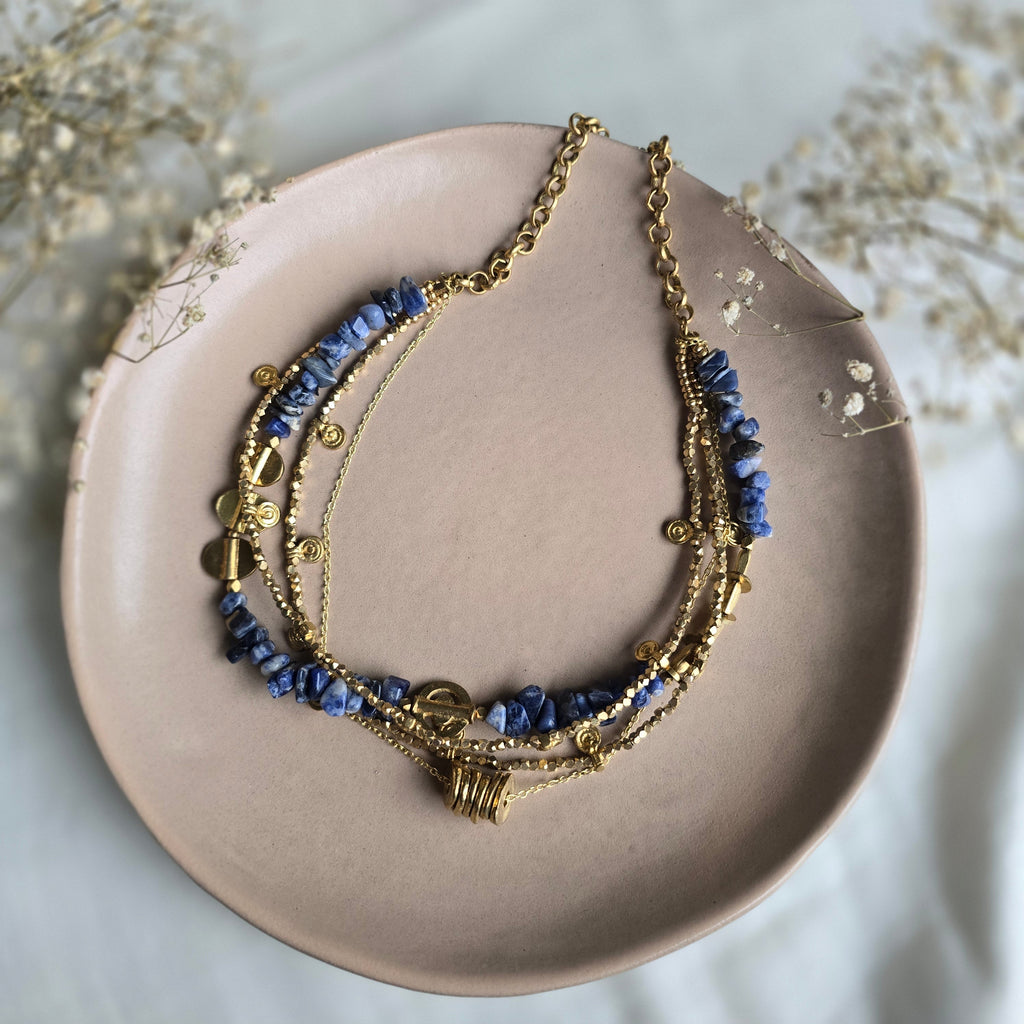 Lapis layered necklace