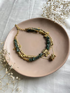 Green maize layered necklace
