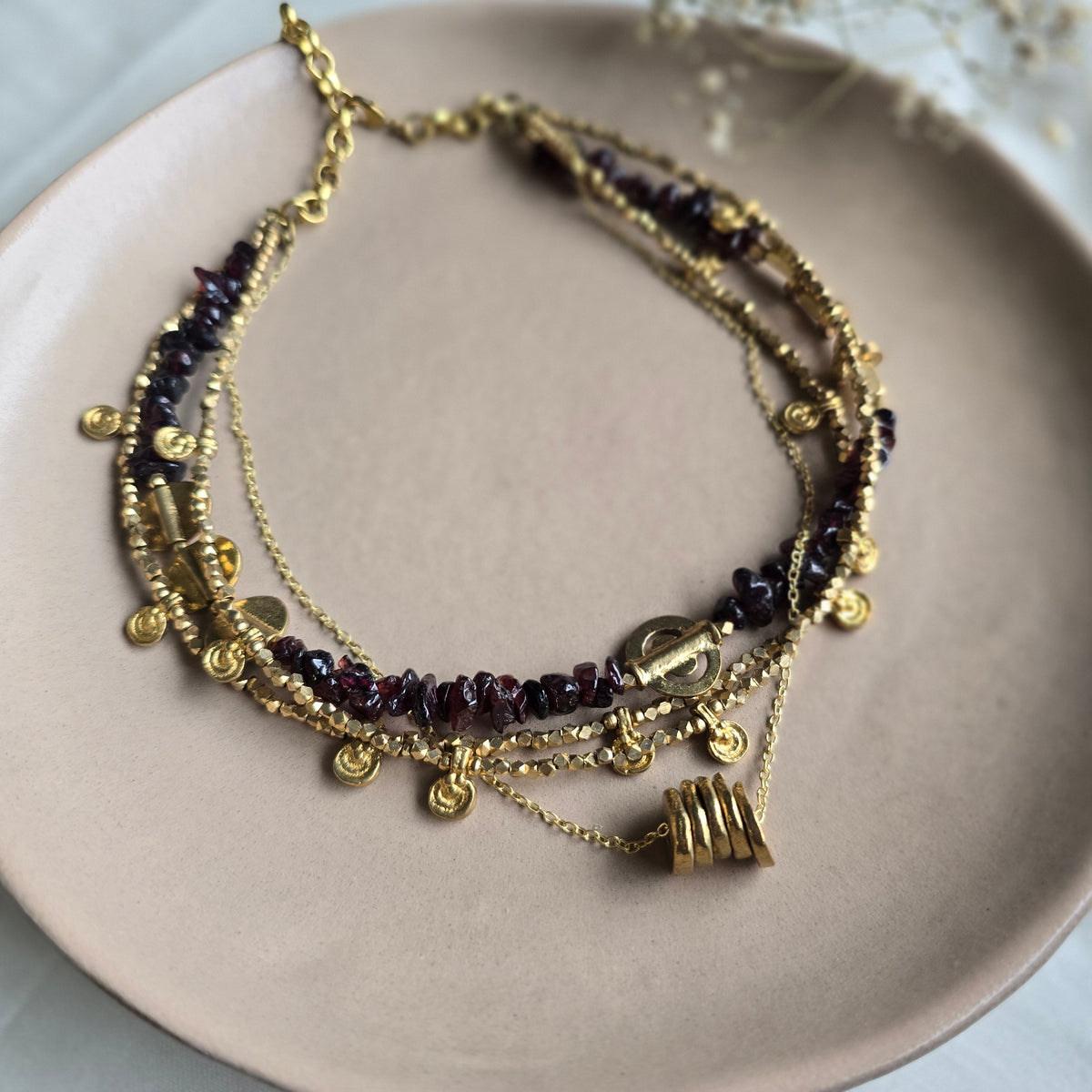 Garnet Layered necklace
