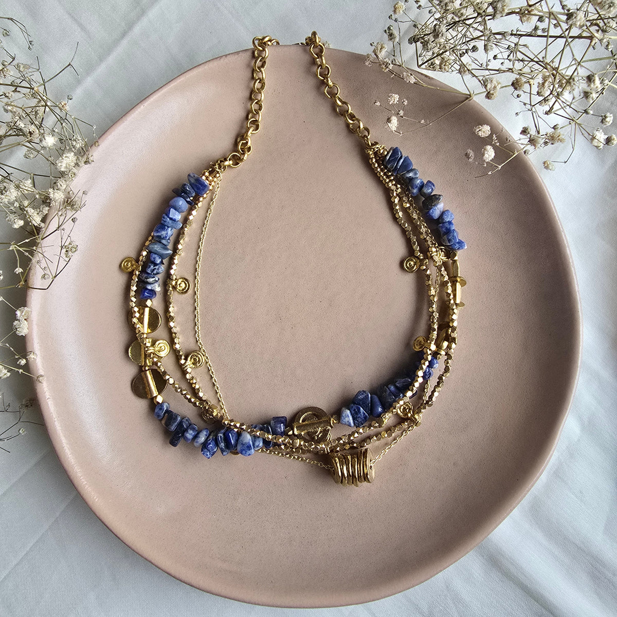 Lapis layered necklace