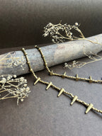 Brass spikes charm necklace