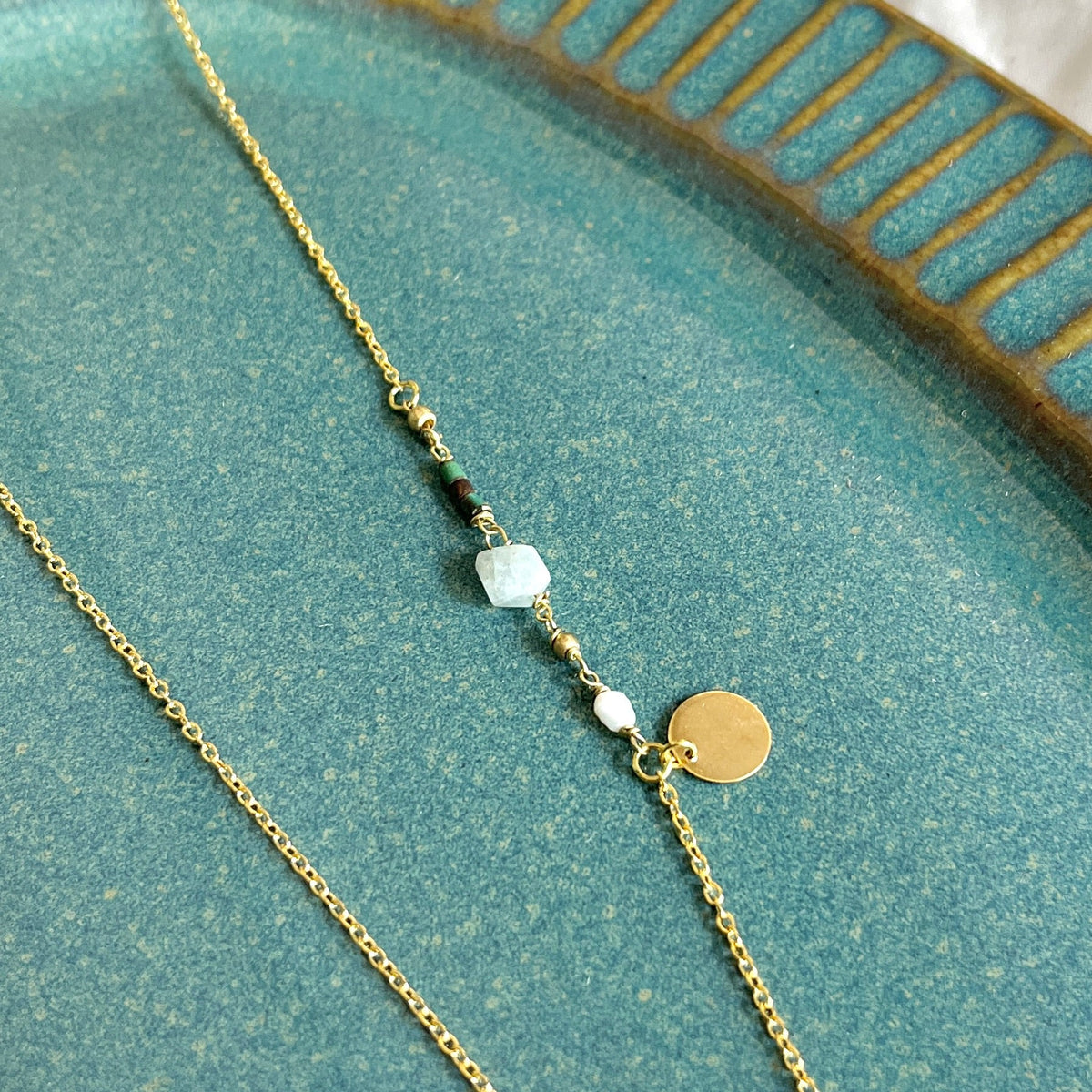 hammered disc necklace