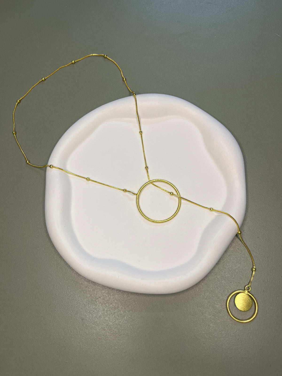 Solara Circle Lariat Necklace