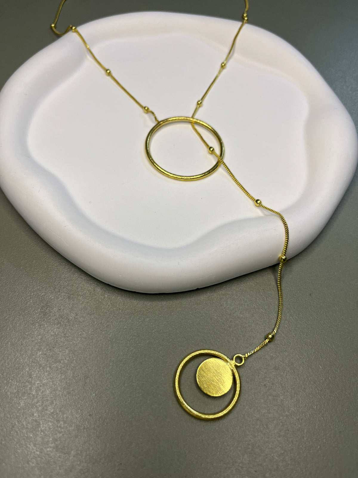 Solara Circle Lariat Necklace