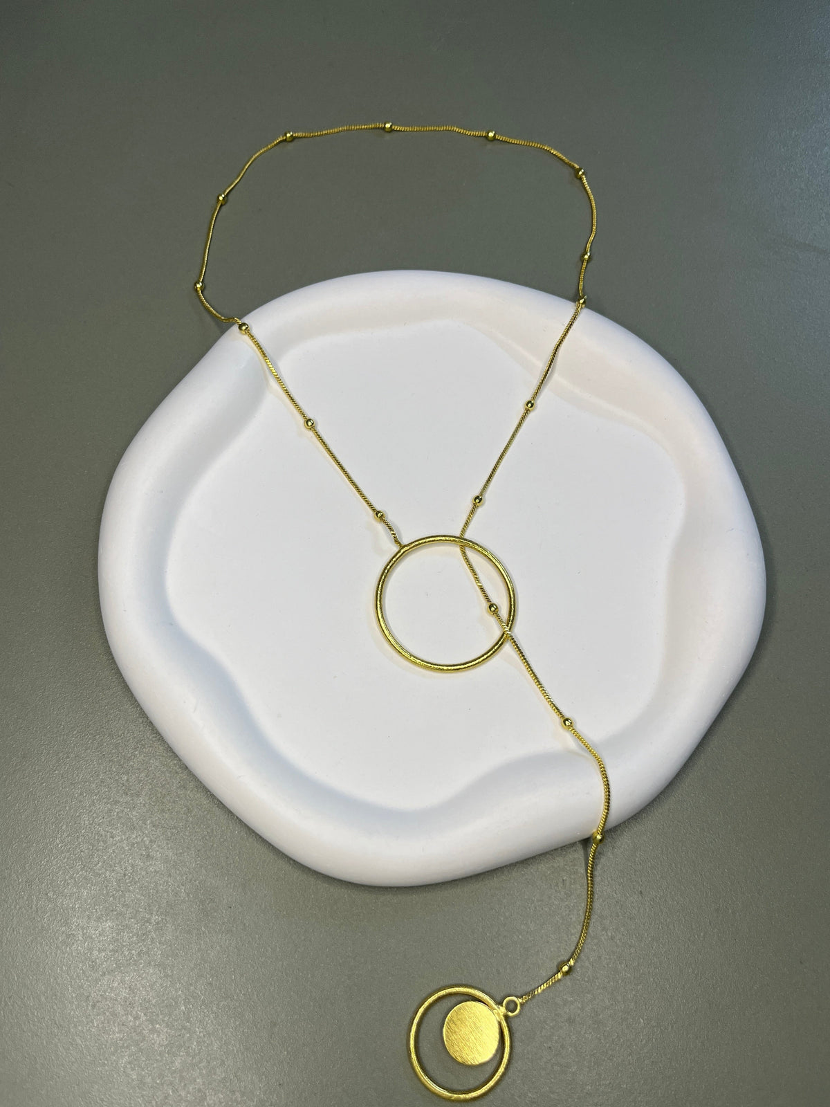 Solara Circle Lariat Necklace