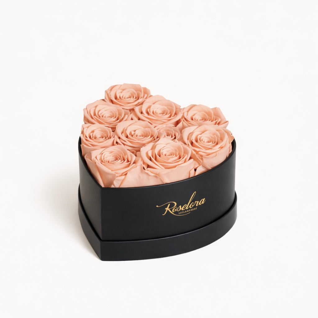 Mini Heart · 9 Blush Roses