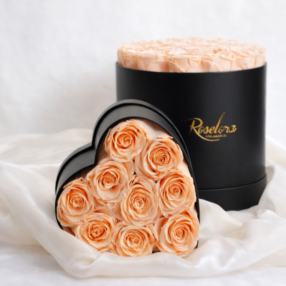 Mini Heart · 9 Blush Roses