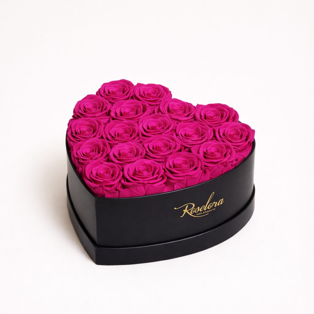 Small Heart · 18 Fuchsia Roses
