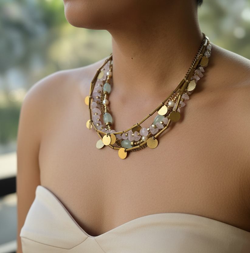 June layered statement necklace