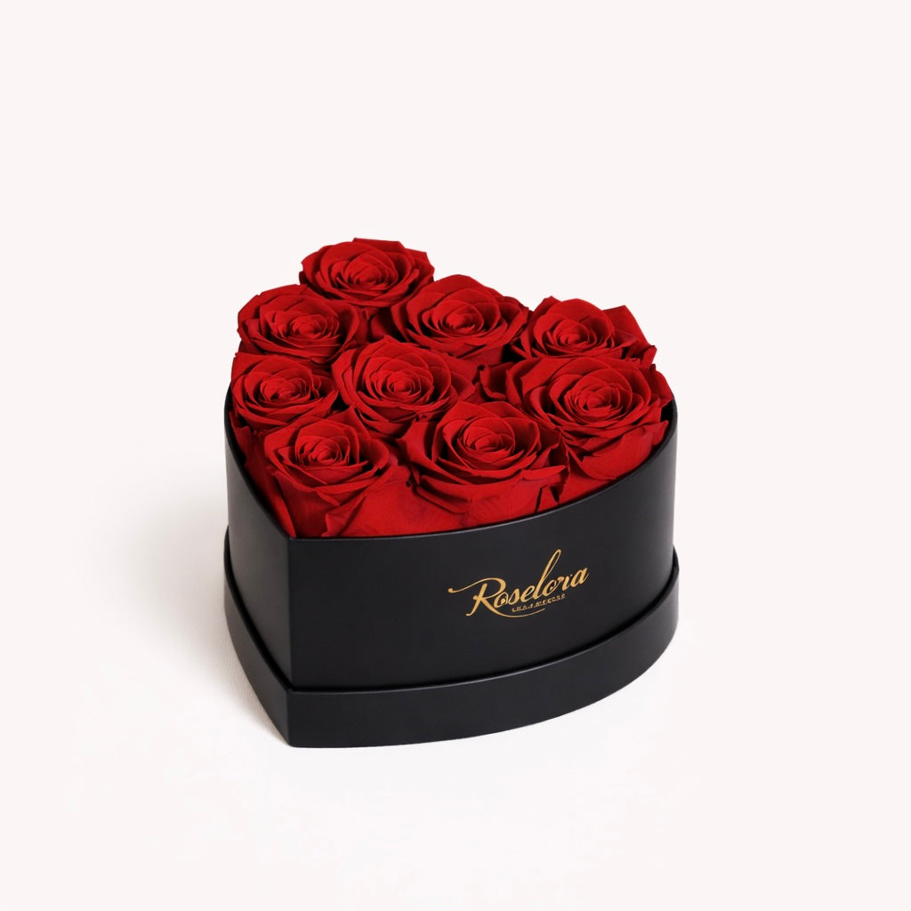 Mini Heart · 9 Red Roses