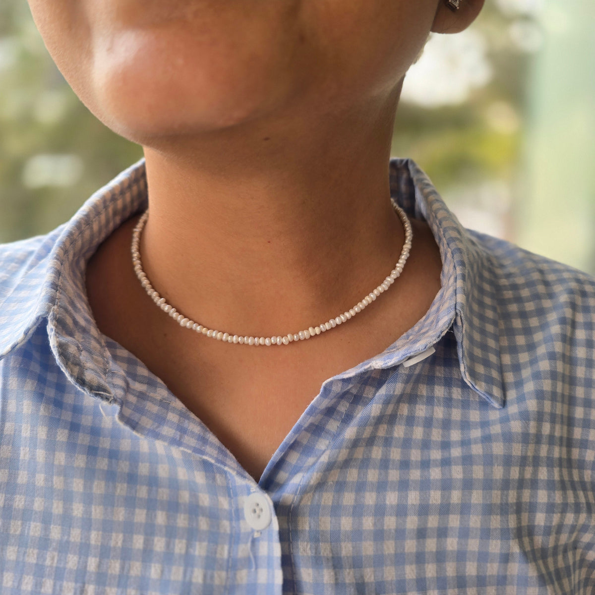 Dainty pearl necklace