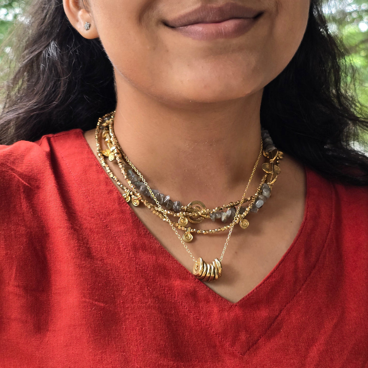 Labradorite layered necklace