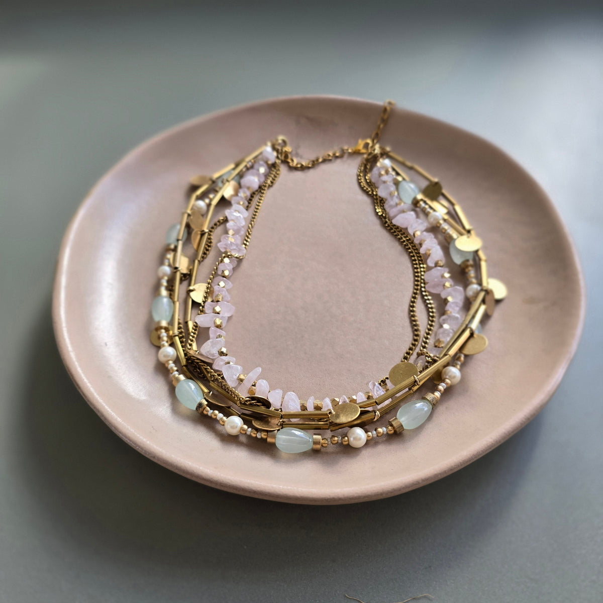 June layered statement necklace