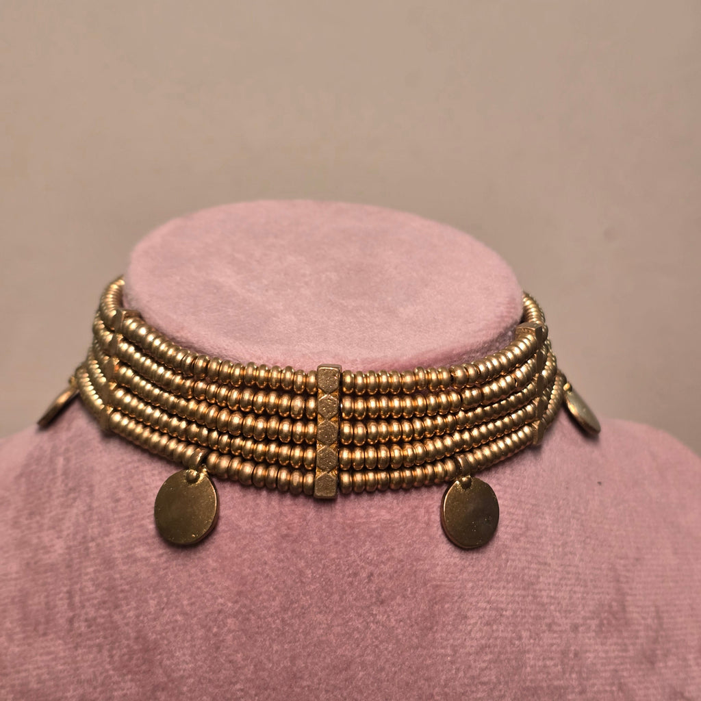 Medallions Brass Charm Choker