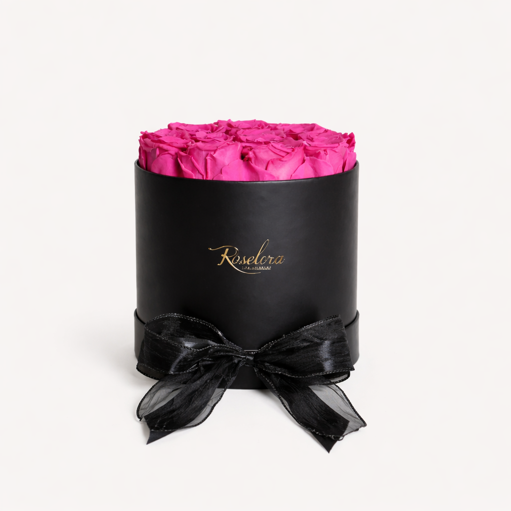 Small Round · 12 Fuchsia Roses